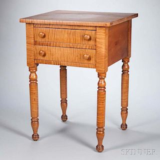 Tiger Maple Two-drawer Stand