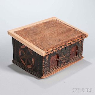 Small Carved and Painted Desk Box