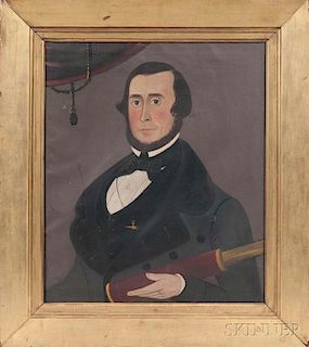 George Hartwell (Massachusetts, 1815-1901)      Portrait of a Sea Captain, Reportedly Rufus S. Fales, Esq. (1812-1858)