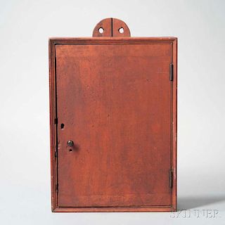 Red-painted Hanging Cupboard