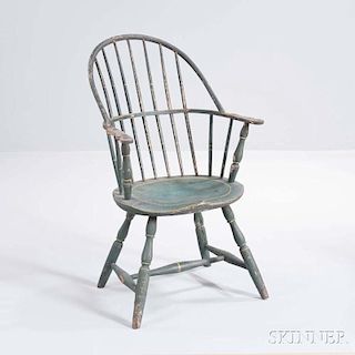 Green-painted Sack-back Windsor Chair