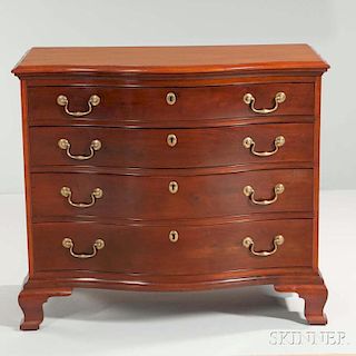 Carved Mahogany Serpentine Chest of Drawers