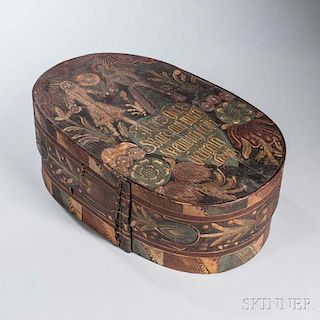 Large Polychrome Decorated Bride's Box