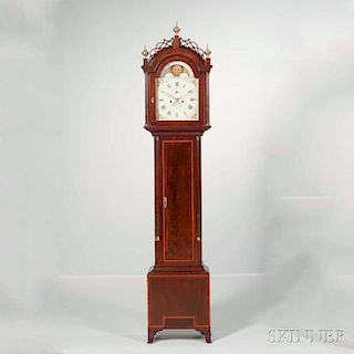 Inlaid Mahogany Tall Case Clock