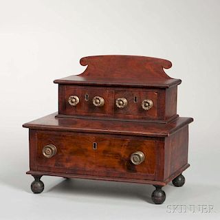 Small Mahogany Two-tier Chest