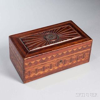 Carved and Inlaid Mahogany Box