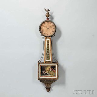 Rare Gilt-gesso and Mahogany Veneer Presentation Patent Timepiece