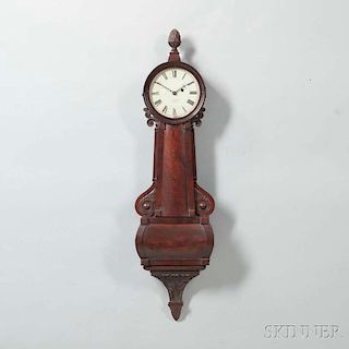 Carved Mahogany and Mahogany Veneer Patent Timepiece