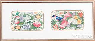 Chinese School, 19th Century      Pair of Floral Still Lifes