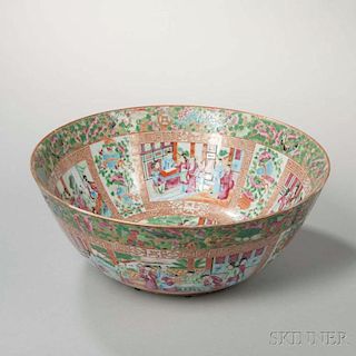 Rose Mandarin Export Porcelain Punch Bowl