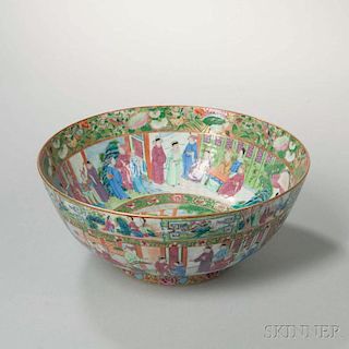 Rose Mandarin Export Porcelain Punch Bowl