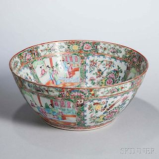 Rose Medallion Export Porcelain Punch Bowl