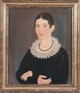 Micah Williams (New York, New Jersey, New Brunswick, 1782-1837)      Portrait of a Woman in a Black Dress
