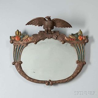 Carved Polychrome and Gilt-gesso Mirror