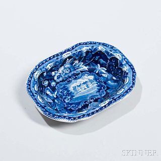 Staffordshire Historical Blue Transfer-decorated States Bowl