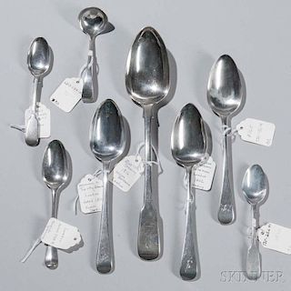 Eight English Sterling Silver Spoons