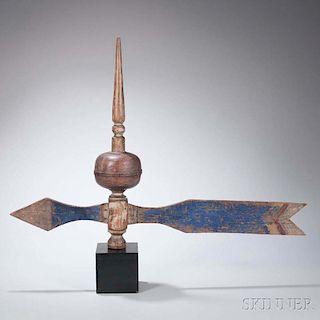 Red-, White-, and Blue-painted Wood Arrow Weathervane
