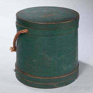 Green-painted Lidded Pail