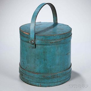 Blue-painted Lidded Pail