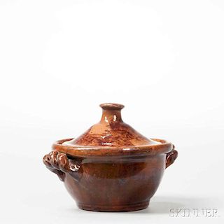 Small Covered Redware Bowl
