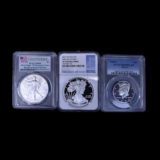 Three U.S. Silver Slabbed Coins