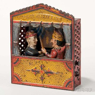 Cast Iron Punch and Judy Mechanical Bank