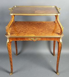 19th C. French Louis XVI Style 2 Tier Serving Table