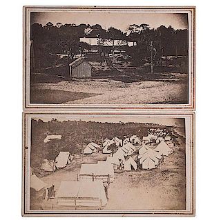Civil War CDVs of Union Camp, 29th Maine on Folly Island, South Carolina 