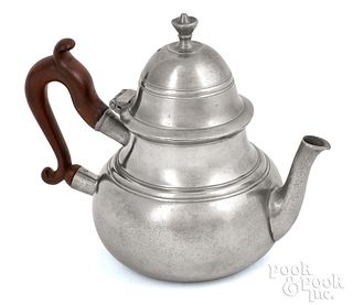 Philadelphia pewter teapot, ca. 1780