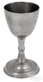 New York pewter chalice, attributed to Henry Will
