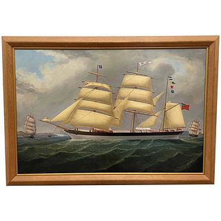 BARQUE SAILING SHIP OIL PAINTING