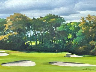 GLASGOW GOLF CLUB COURSE OIL PAINTING