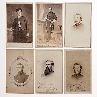 Identified 2nd Maine Cavalry Officers, Six CDVs 