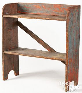 Painted bucket bench, 19th c.