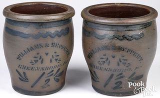 Two Western Pennsylvania stoneware jars