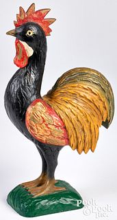 American carved polychrome figure of a rooster