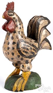 D.M. Ludwig polychrome painted rooster carving
