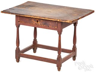 New England pine and maple tavern table, 18th c.