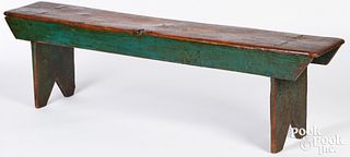 Pine mortised bench, 19th c.