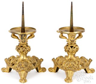 Pair of Gothic Revival candlesticks