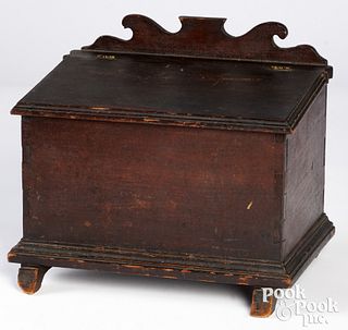Pennsylvania stained poplar fall front box, 19th c