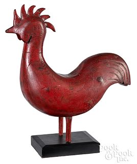 American folk art wooden carving of a rooster