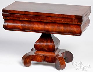 Miniature classical mahogany games table, 19th c.