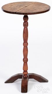 New England stained candlestand, mid 18th c.