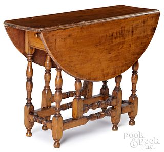 New England William and Mary maple gateleg table