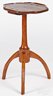 Primitive American oak and maple candlestand