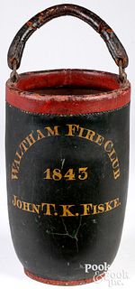 Massachusetts painted leather fire bucket