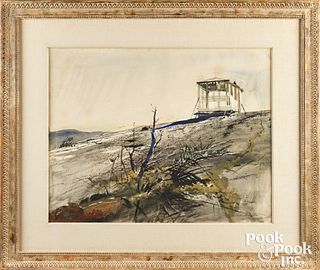 Andrew Wyeth watercolor titled Borestone Mountain