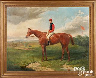 Adrian Jones oil on canvas of a race horse
