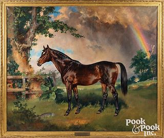 Ignac Konrad oil on canvas of a race horse